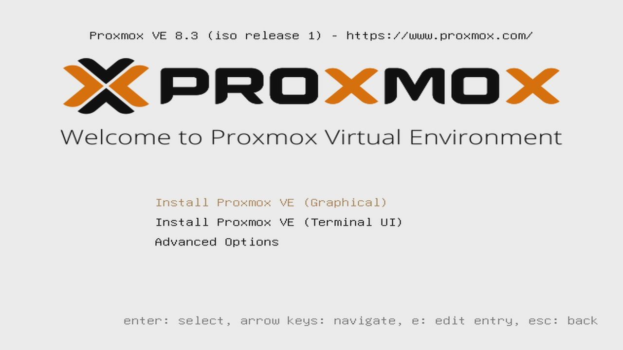Proxmox VEインストールモード選択
