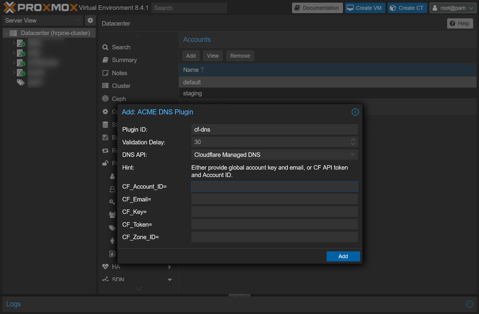 Proxmox VEのWebUIにSSL証明書を設定する - rpine lab Tech Blog