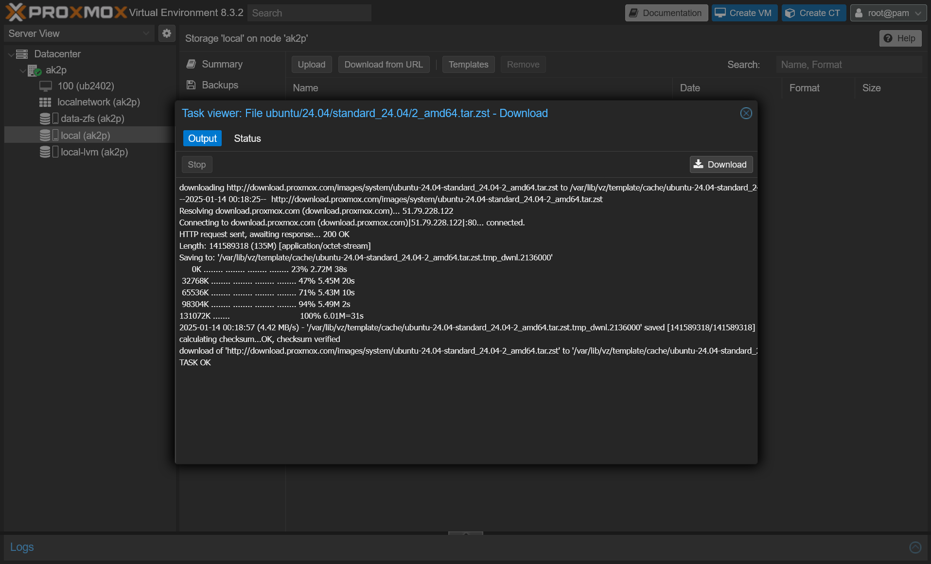 Proxmox VEによる仮想環境構築：軽量で高速なLXCコンテナーの作成 rpine lab Tech Blog