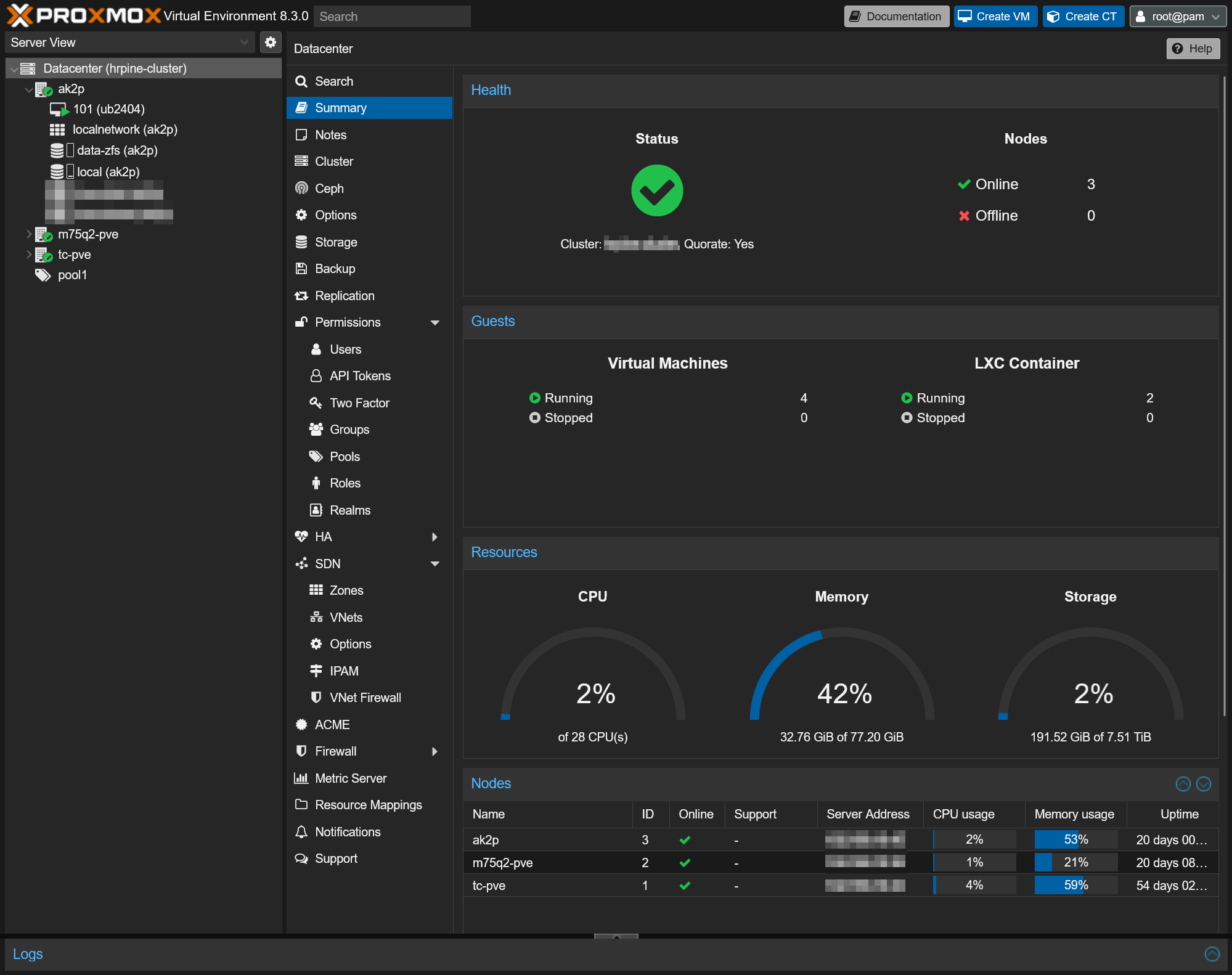 Proxmox VEクラスター環境の構築